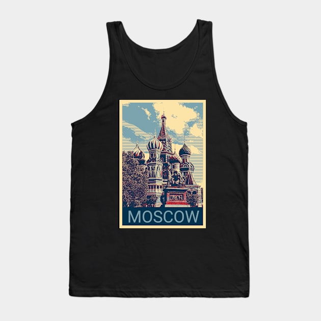 Moscow in Shepard Fairey style 2 Tank Top by Montanescu